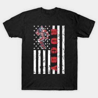 Rugby American Flag - US Sports T-Shirt